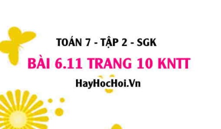 Bài 6.11 trang 10 Toán 7 Tập 2 Kết nối tri thức